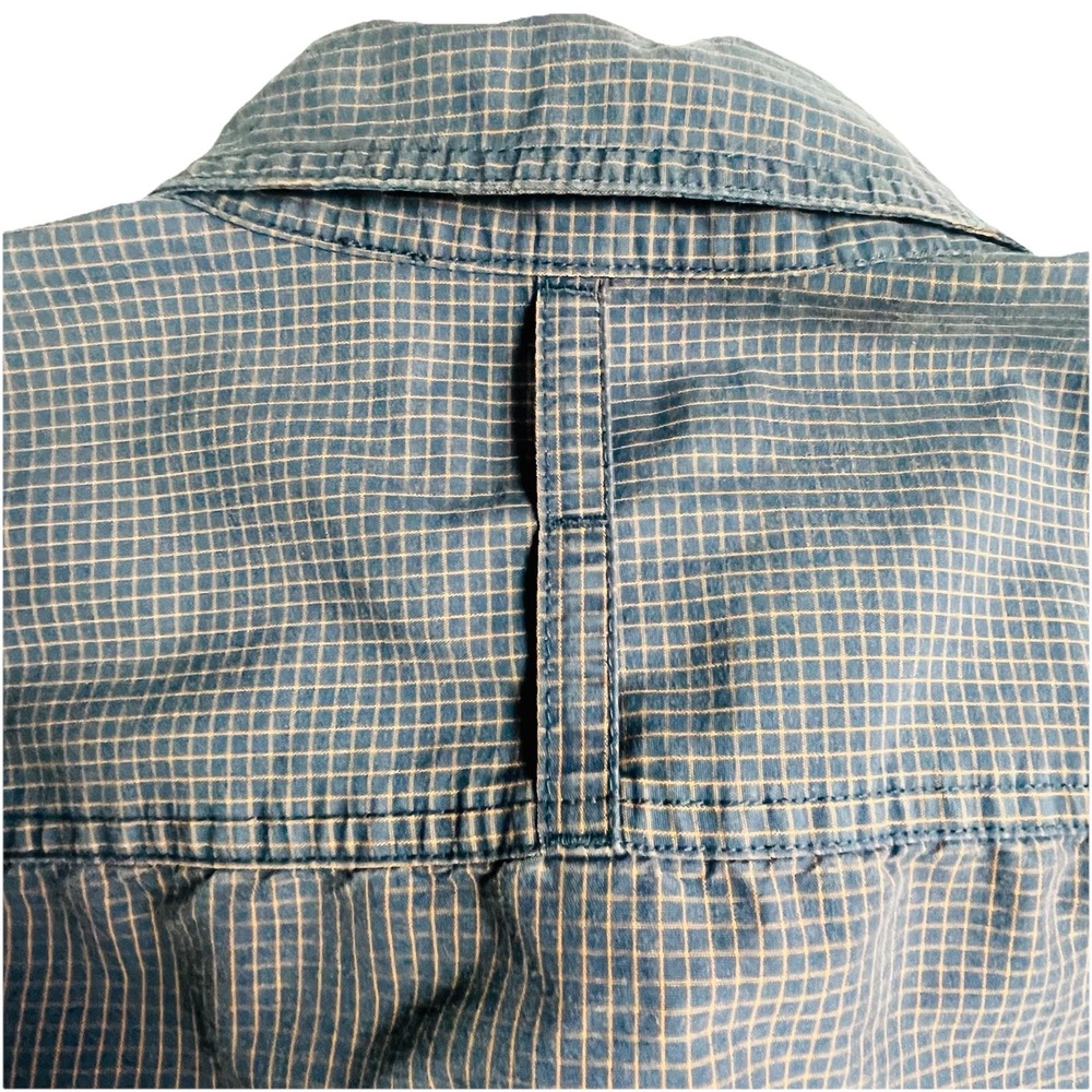 Duluth Trading Shirt Mens‎ M Blue Plaid Long Sleeve Button Down Casual Relaxed - Picture 4 of 10